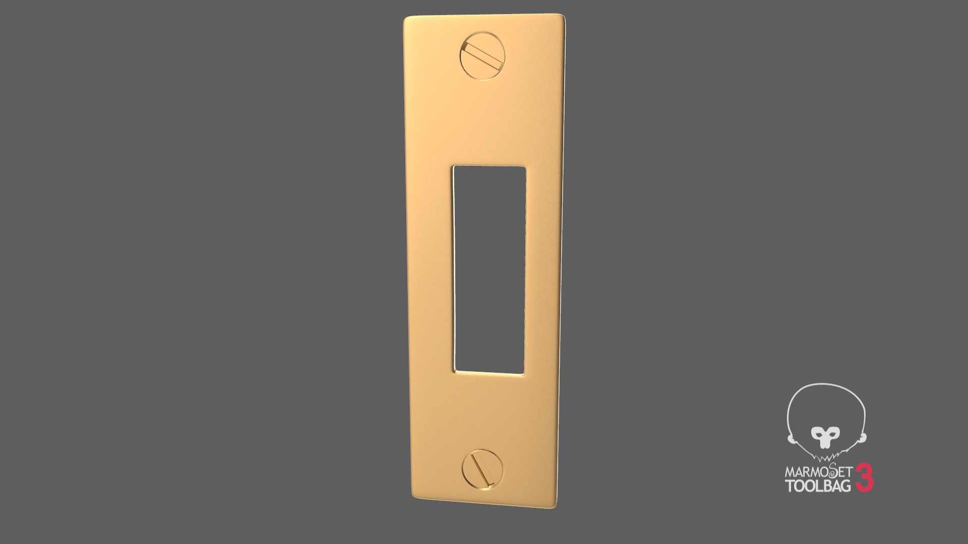 3D Door Strike Plate Golden V02 TurboSquid 1715238