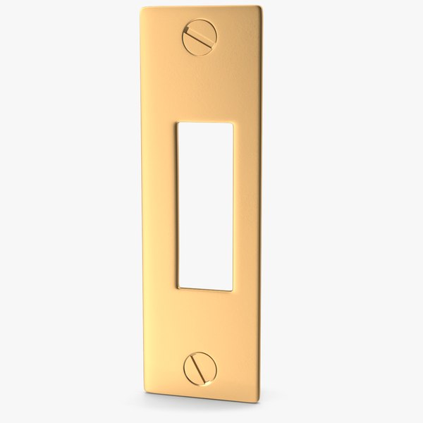 3D Door Strike Plate Golden V02 TurboSquid 1715238