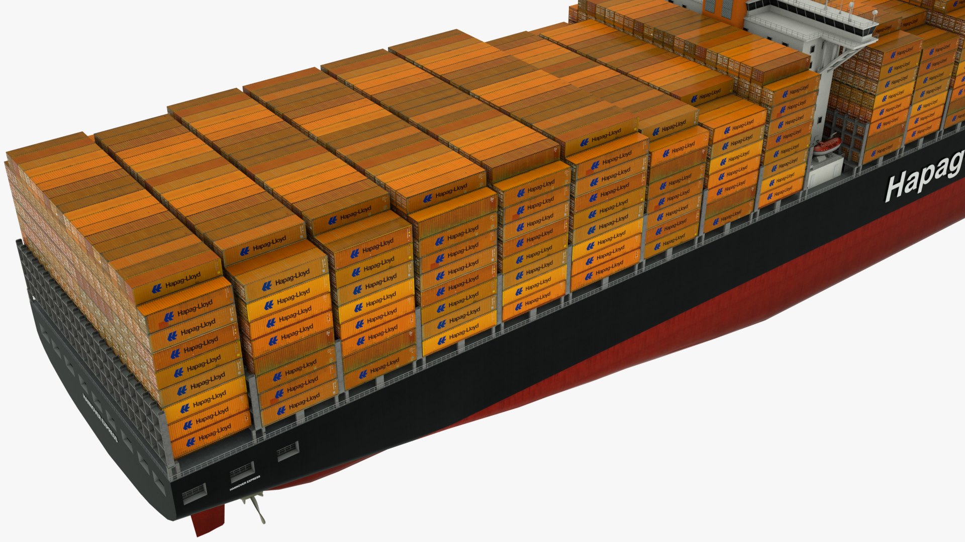 Container Ship Hapag Lloyd Hannover Express 3D Model - TurboSquid 1733545