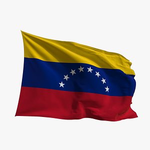 Realistic Animated Flag - Microtexture Rigged - Put your own texture - Def Venezuela model