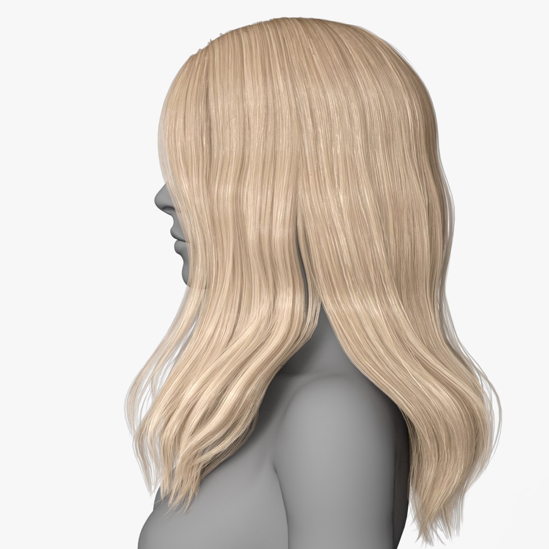 livre Cabelo de mulher com textura castanha grátis Modelo 3D - TurboSquid  1582356