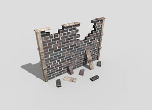 destroyed wall 3d 3ds