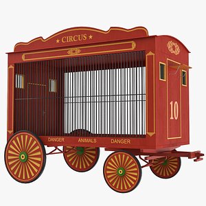 3D traveling circus wagon