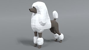 Low Poly Cartoon Standard Poodle Dog 3D