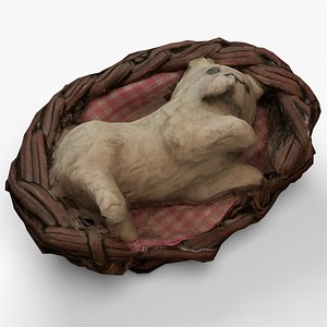 3D Figurine sleeping dog model