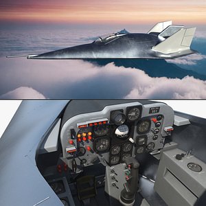 Experimental Lifting Body Jet Aircraft Rigged model