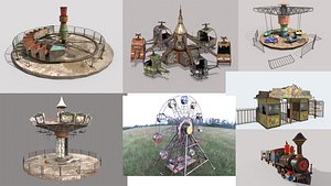 Abandoned Amusement Park Collection. model