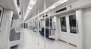 Modern Metro Train Interior  High Detail Subway Car Interior 3D Model 3D