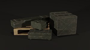3D Military Boxes model