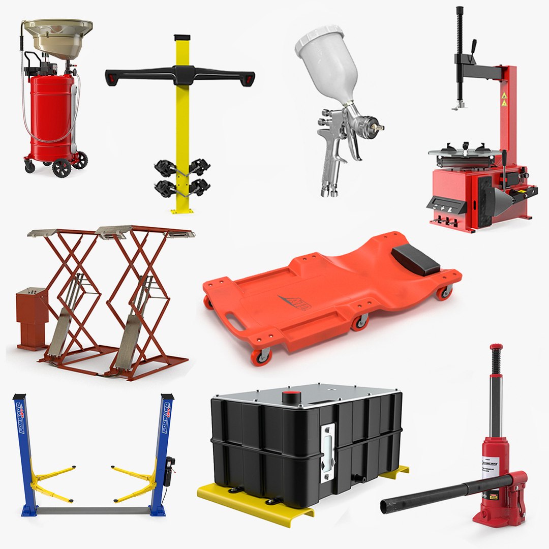 Garage Equipment Collection 2 3D model preview