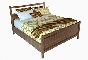 IKEA Wooden Double Bed with pillow