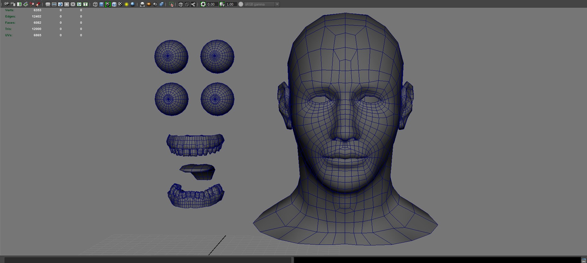 Head Base Mesh Symmetrical 3d Model