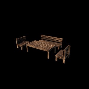 garden bench 02 3D model 3D model