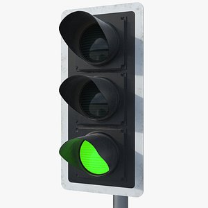 Traffic Signal Green HD 3D model