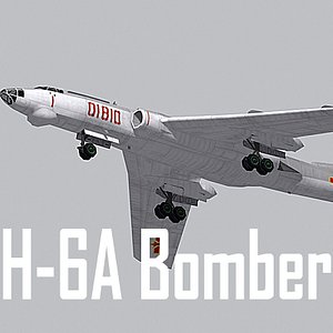 Chinese Air Force H-6A bomber (low polygon)