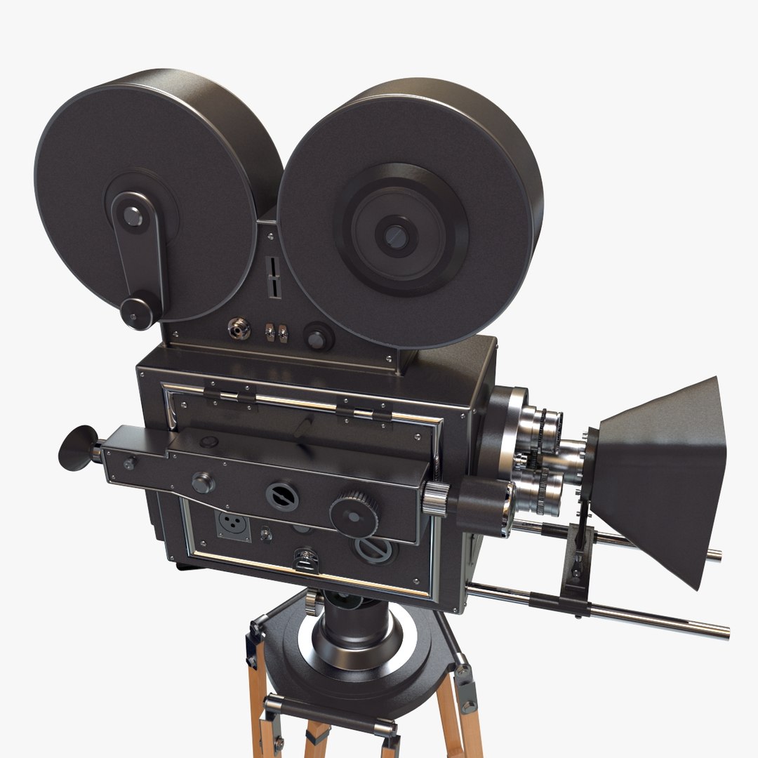 Vintage Movie Camera 3D, Incl. black & wooden - Envato Elements