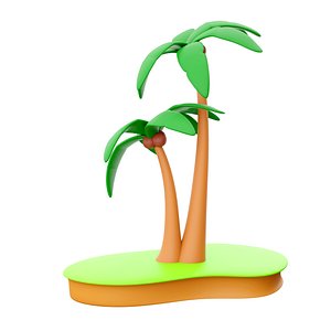3d coconut palm tree icon 3D model