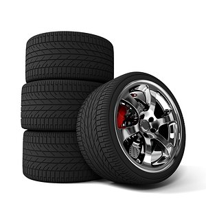 3d car tire brakes model