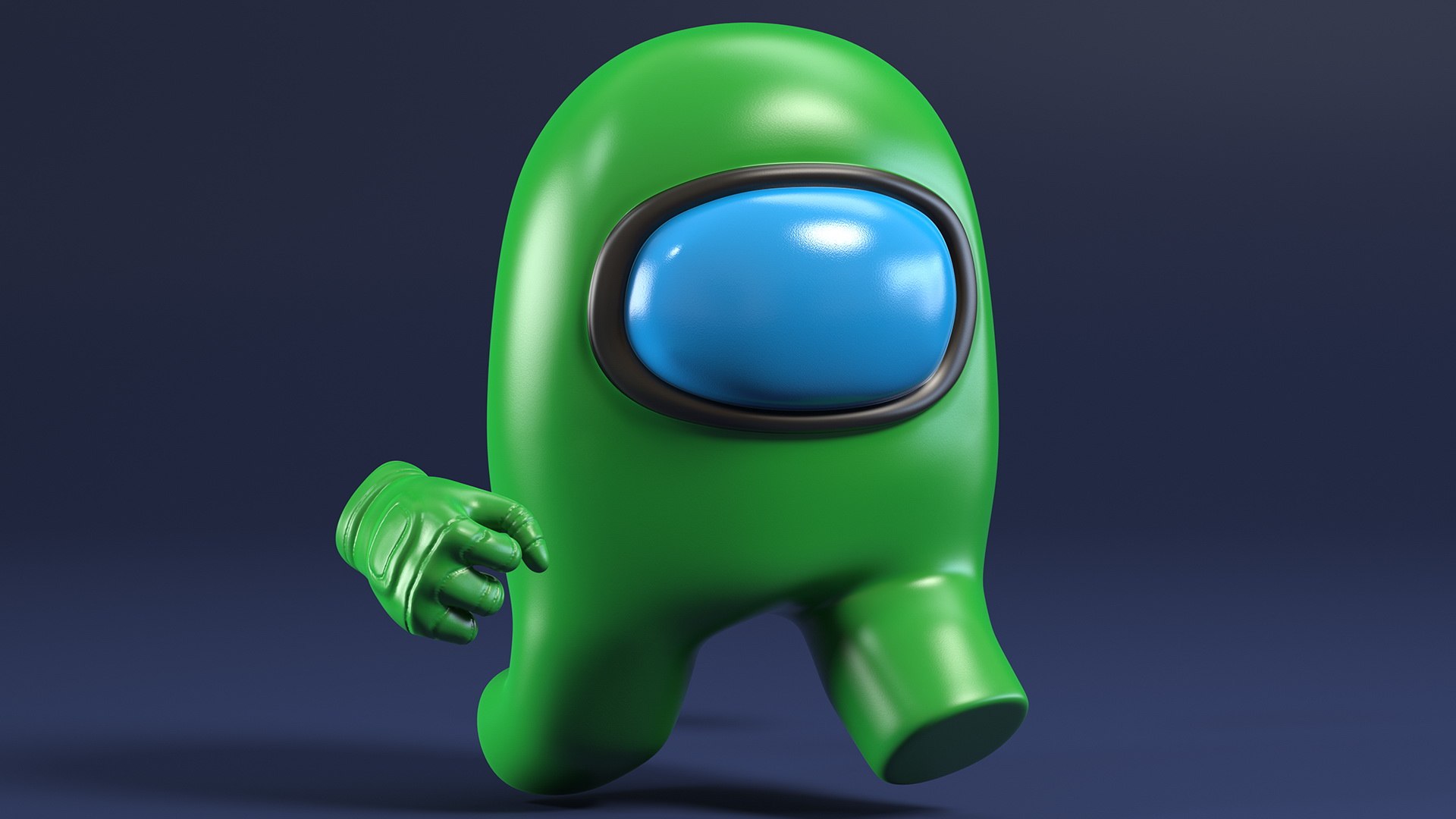 3D Model Green Among Us Character Running - TurboSquid 2003754