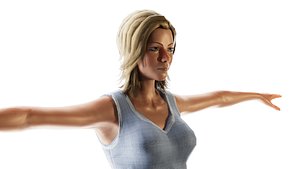 High-Quality Casual Women 3D Model with sneakers