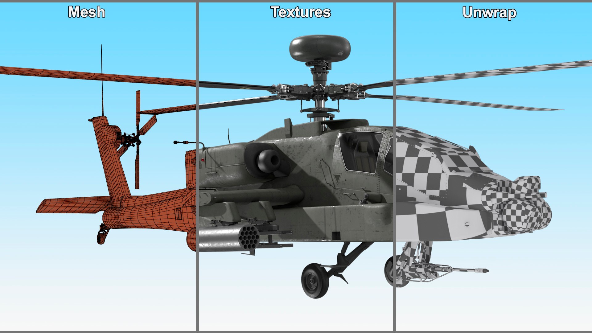 Attack Helicopter AH-64D Apache Rigged 3D Model - TurboSquid 2384837