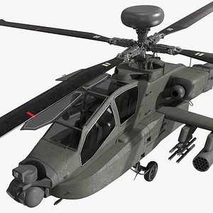 Attack Helicopter AH-64D Apache Rigged