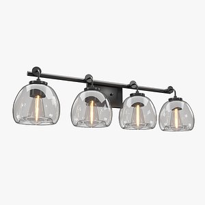 3D Caisson 4-Light Bathroom Vanity Wall Light