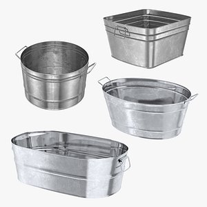 Galvanized Steel Tub Collection 2 3D model