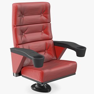 Leather Cinema Chair Red 3D model