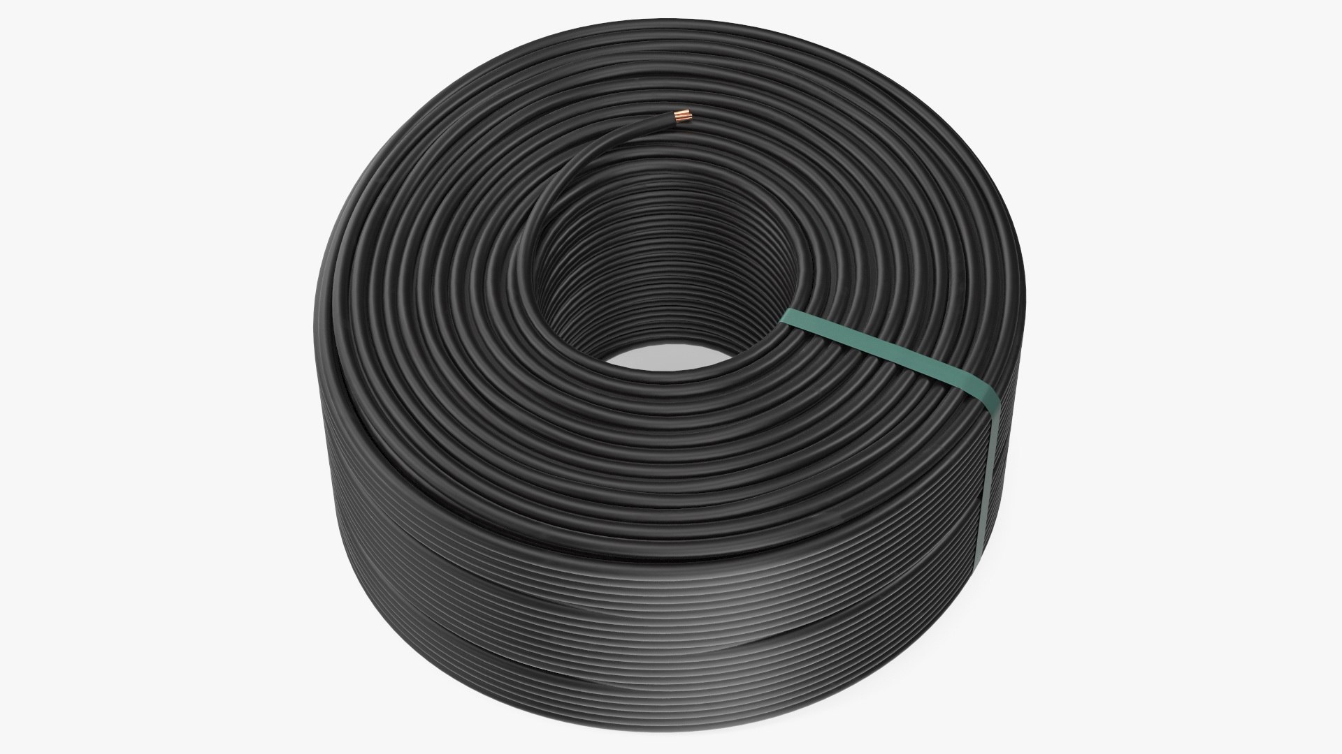 Coil Cable Flexible Black 3D model preview