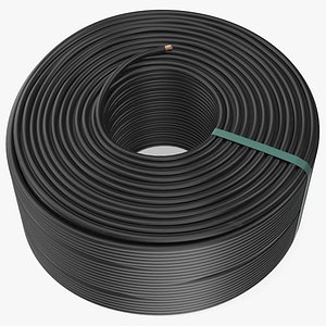 3D Coil Cable Flexible Black model