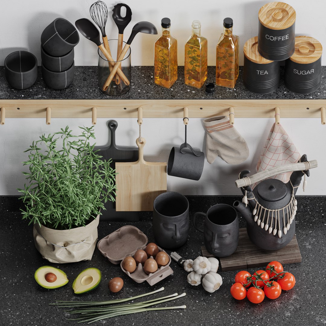 Kitchen Set Model - TurboSquid 1673865