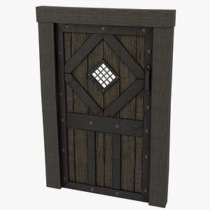 Medieval Door Ornate Design Port Hole Door 3D Model