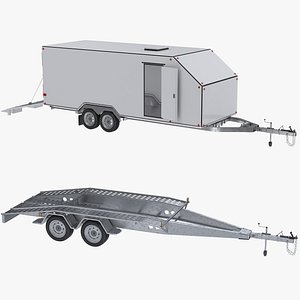 3D Car Hauler Trailer Collection