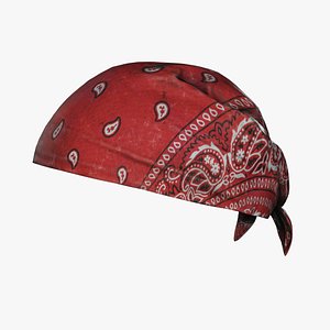 3D Red Bandana Headwrap - Game Ready