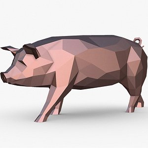 3D model pig low poly