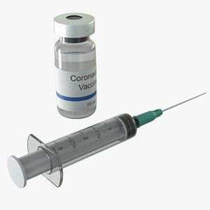 coronavirus vaccine kit syringe 3D