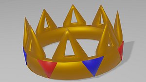Simple crown OBJ and Blend 3D model