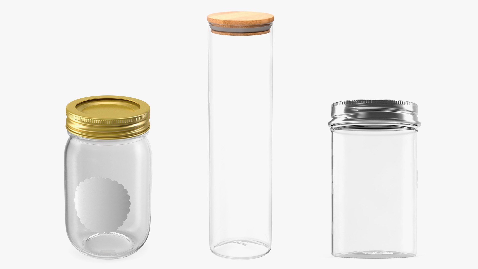 Glass Food Storage Containers Collection 3D model preview