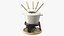 Iron Fondue Set Beige
