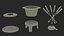 Iron Fondue Set Beige