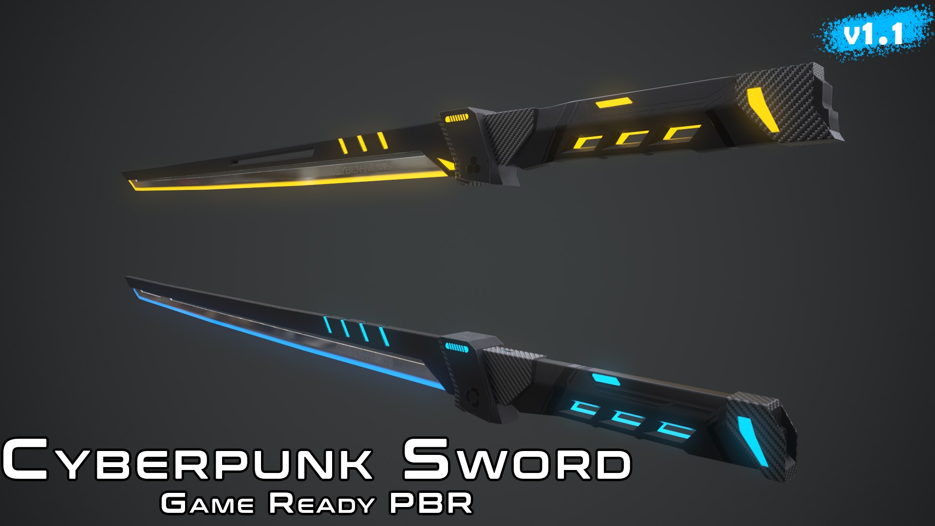 Cyberpunk Sword PBR Game Ready 3D Model - TurboSquid 2643121