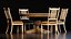 3D Round Wooden Dining Table Set with 4 Chairs