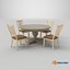 3D Round Wooden Dining Table Set with 4 Chairs
