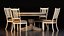 3D Round Wooden Dining Table Set with 4 Chairs