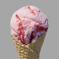 Ice Cream Waffle Cone Strawberry