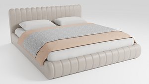 3D Double bed made in Japanese style Wabi-Sabi