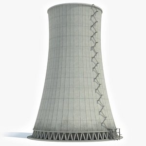 nuclear cooling tower 3D model