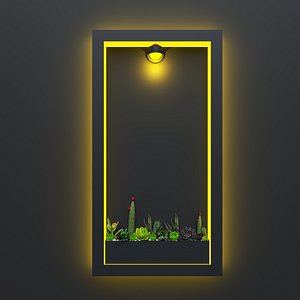 3D Modern LED Wall Frame with Planter
