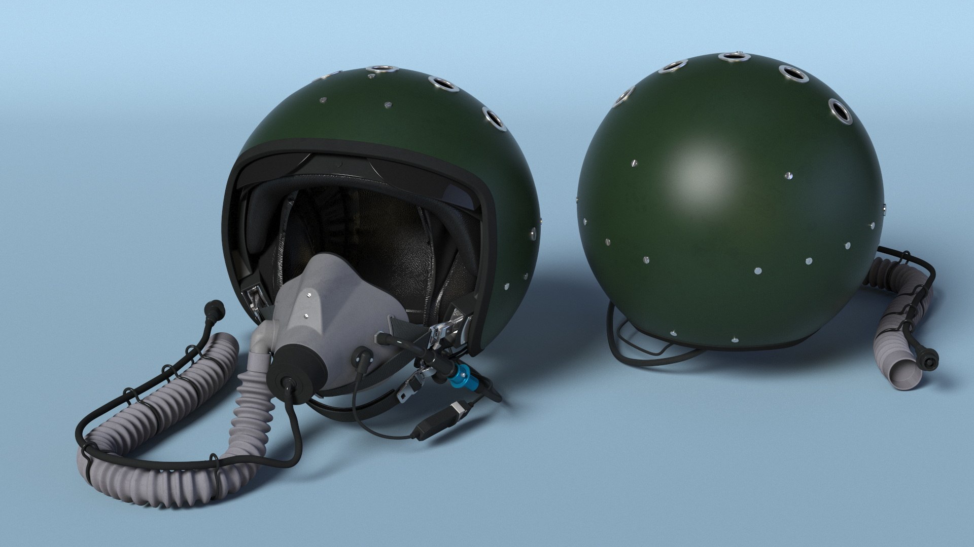 Pilot Helmet With Oxygen Mask 3D Model - TurboSquid 2387460